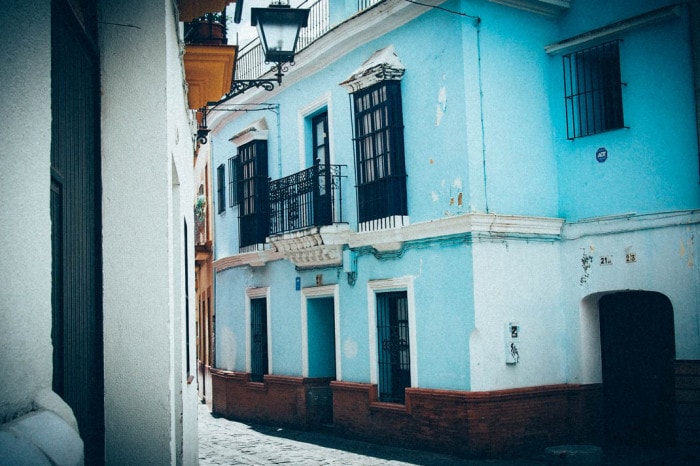 Maison bleue, quartier Macarena à Séville, Voyage en Espagne