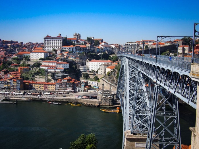 vue du pont et de la ribeira depuis le telepherique a porto voyage portugal